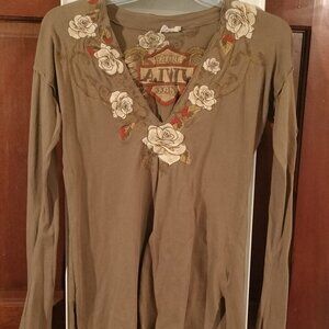 Johnny Was sm v neck long sleeve T-shirt